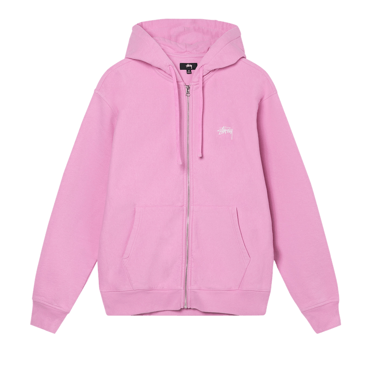 Buy Stussy Overdyed Stock Logo Zip Hoodie Pink 118471 PINK GOAT