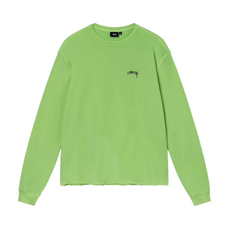 Buy Stussy Light Waffle Knit Long-Sleeve Crew 'Lime