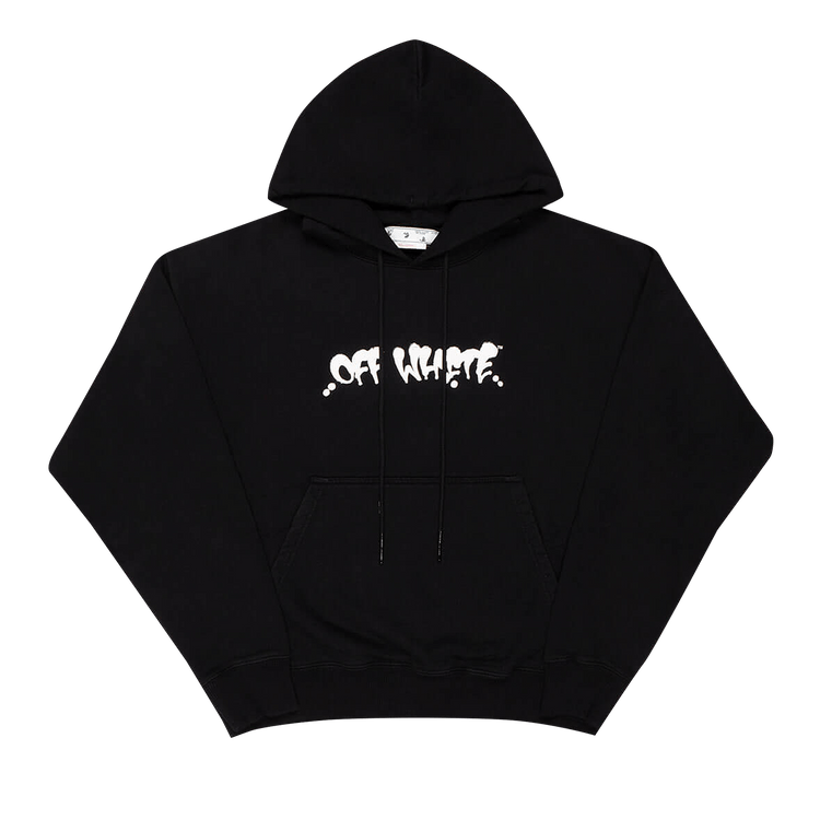 パーカー・フーディ Off-White OFF STAMP SKATE HOODIE (OMBB085C99FLE010 1001) OFF-WHITE Puffy Logo Skate Hoodie in Black & Citrus | FWRD