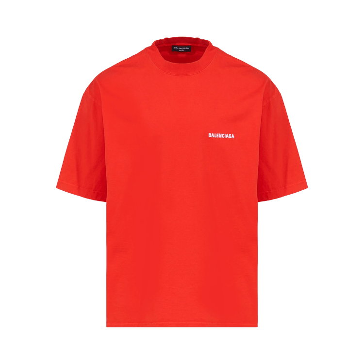 Balenciaga Medium Fit T-Shirt 'Bright Red/White'