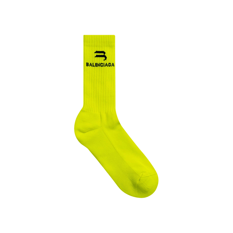 Balenciaga Sporty B Tennis Socks Lemon Black Culture Circle