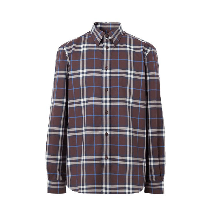 Burberry Check Shirt 'Deep Maroon' | GOAT