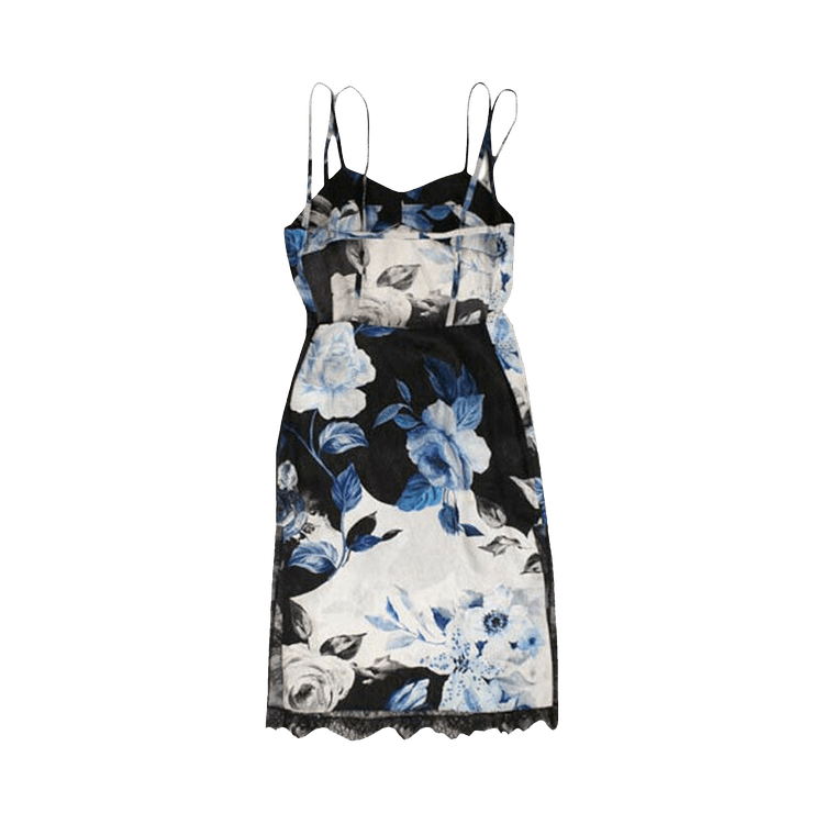 OffWhite Rose Print Slip Dress 'Black' GOAT