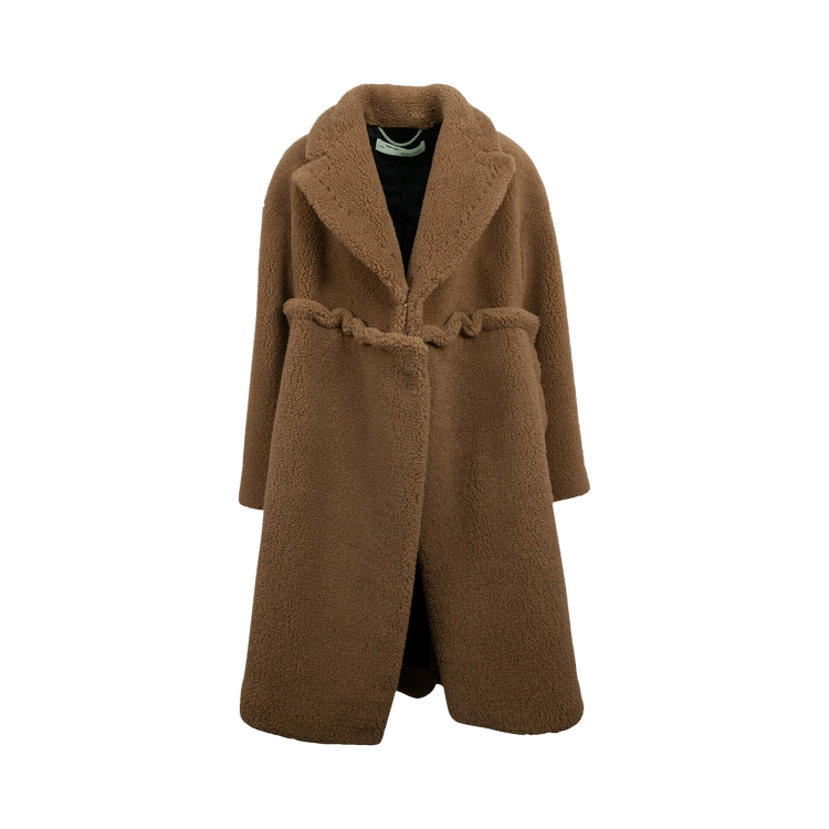 OffWhite Oversized Shearling Coat 'Brown' GOAT