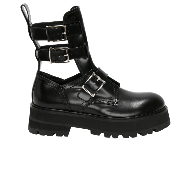 Buy Alexander McQueen Wmns Rave Buckle Boot 'Black' - 700078 Buy Alexander McQueen Wmns Rave Buckle Boot 'Black' - 700078