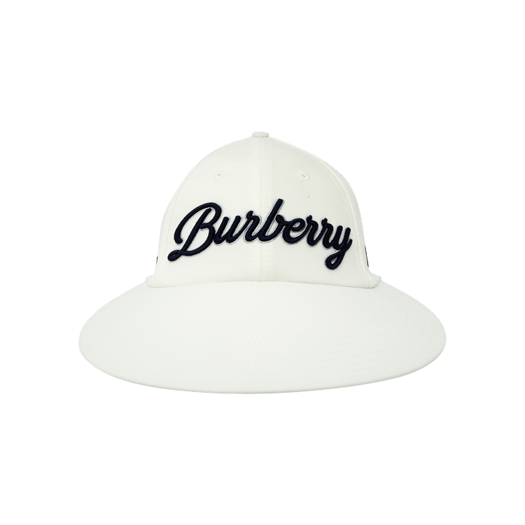 Buy Burberry Varsity Logo Wide Peak Cap 'Optic White' - 8056156 | GOAT
