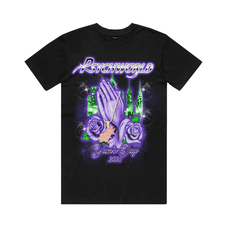 Buy Psychworld x Yams Day 2021 Praying Hands TShirt 'Black' 1482