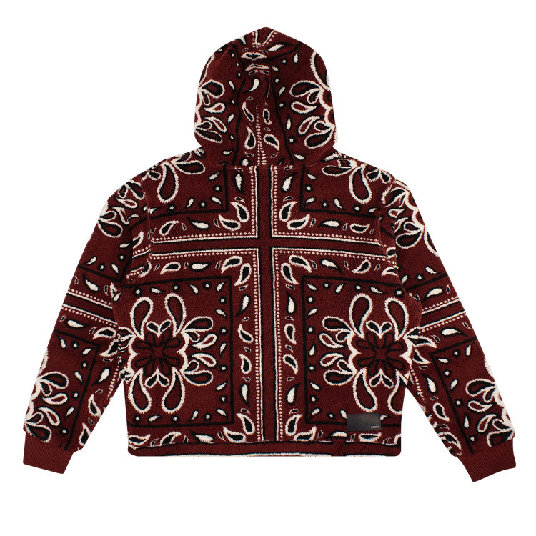 Burgundy bandana hoodie store
