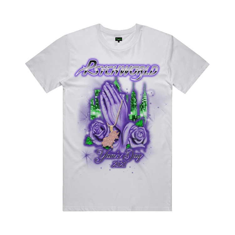 Psychworld x Yams Day 2021 Praying Hands TShirt 'White' GOAT