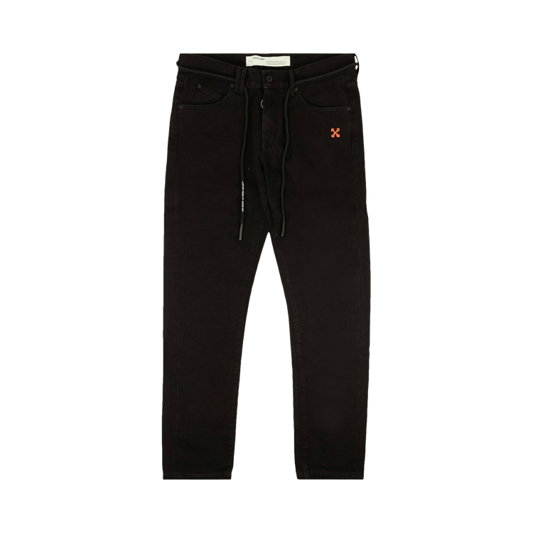 Buy Off-White Diag Slim Short Jeans 'Black' - OMYA049F19E540241001