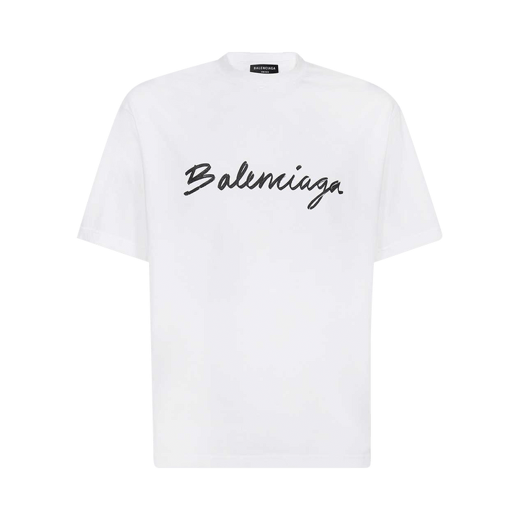 Buy Balenciaga Medium Fit T-Shirt 'White/Black' - 612966