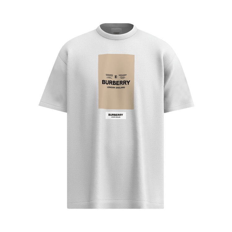 最新デザインの Label Burberry Buy Appliqué 'White T-Shirt Oversized Cotton トップス