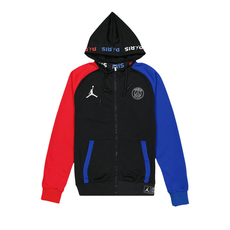 Buy Pre Owned Air Jordan x Paris Saint Germain Fleece Full Zip Hoodie Black BQ8346 011 GOAT