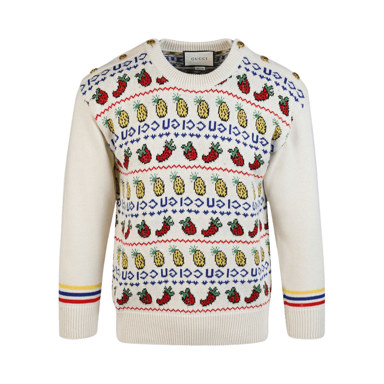 Buy Gucci Fruit Intarsia Sweater White 574216 XKASB 9376 GOAT