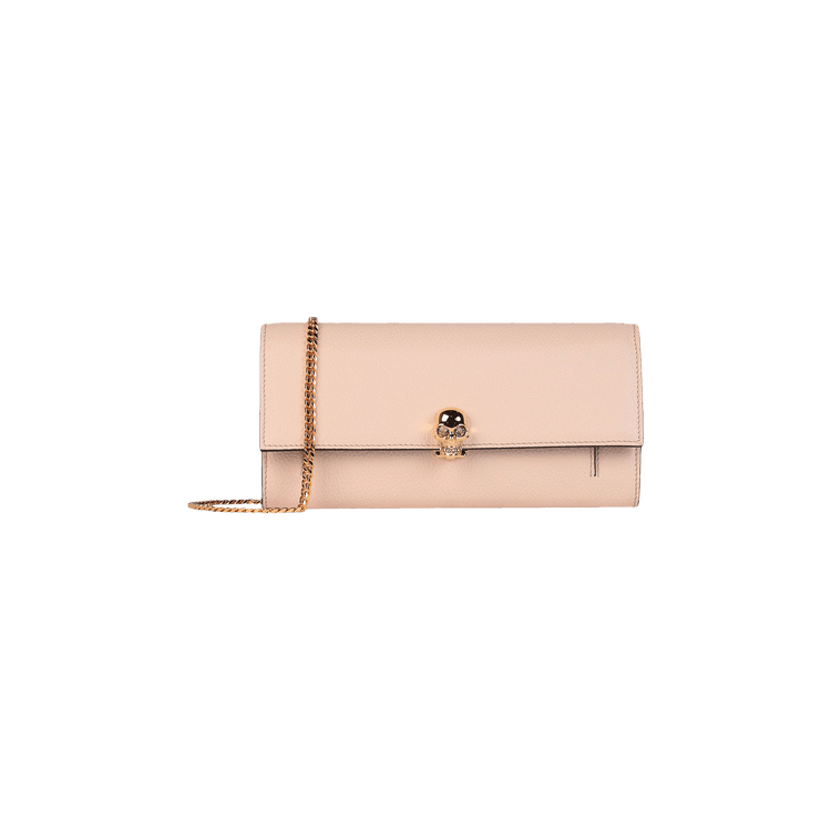 Buy Alexander McQueen Skull Leather Chain Wallet 'Beige