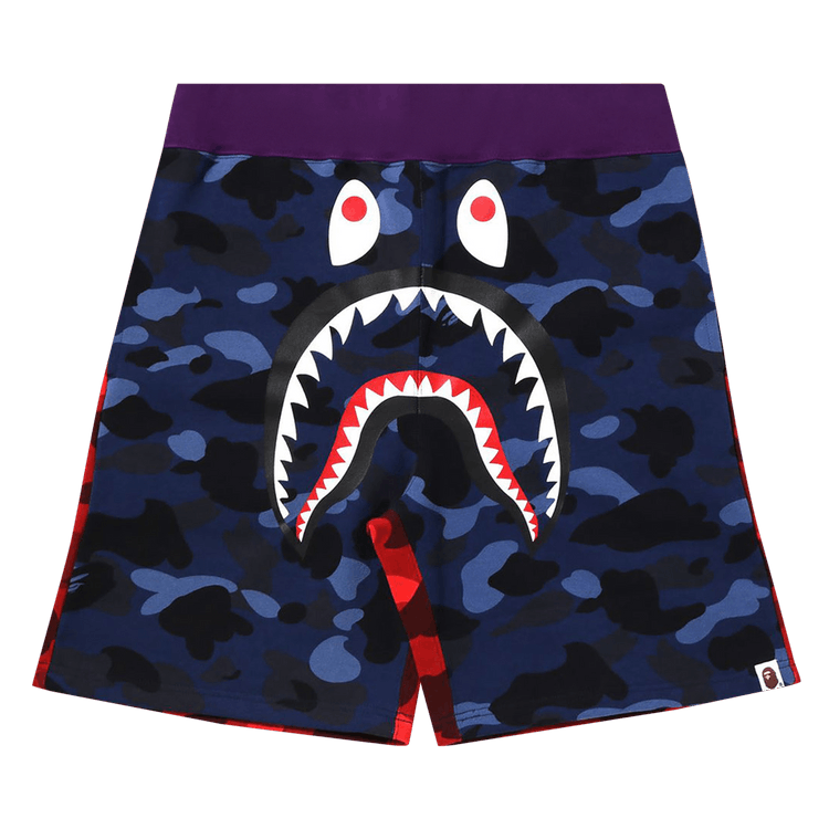 Buy BAPE Crazy Camo Shark Sweat Shorts 'Navy' - 1I20 153 003 NAVY