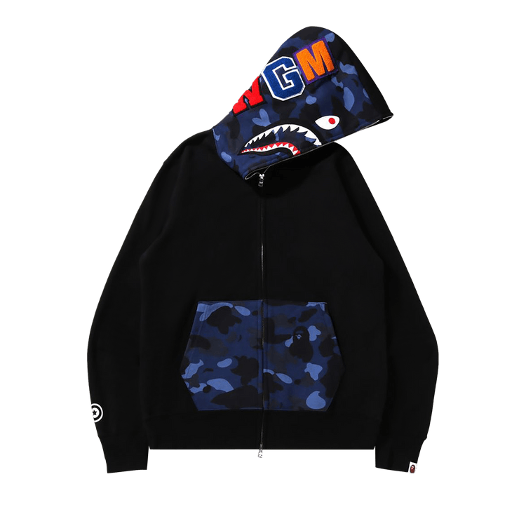 Bape color camo shark full zip hoodie cheap