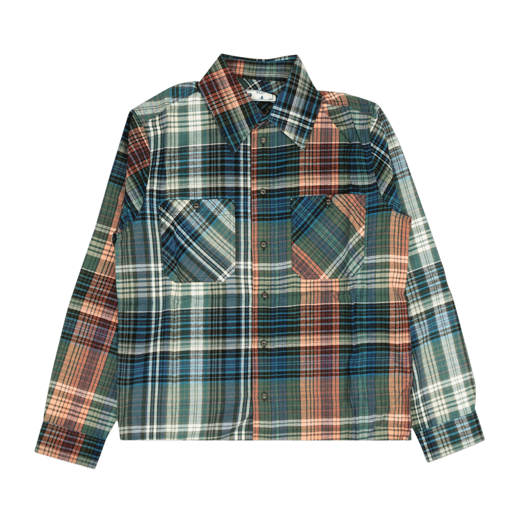 Buy Off-White Stencil Flannel Check Shirt 'Blue