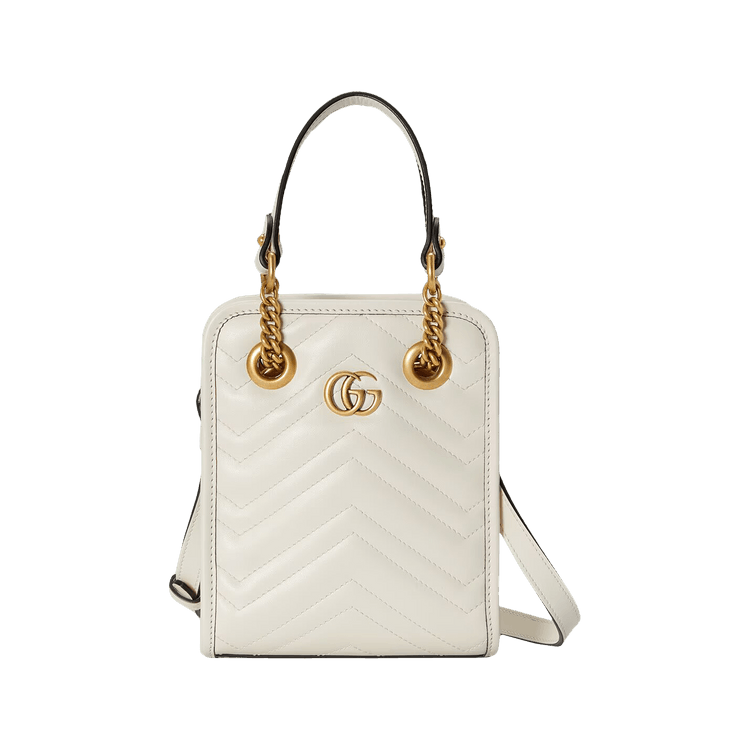Gucci Gg Marmont Mini Top Handle Bag Mystic White M.White Culture Circle