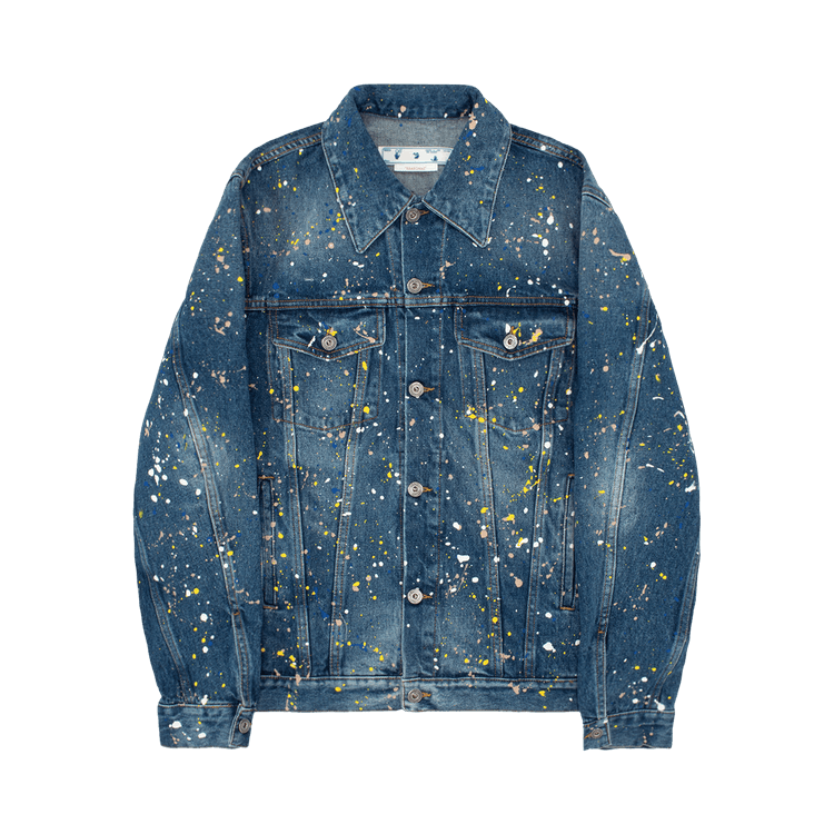 Off white paint splatter cheap denim jacket