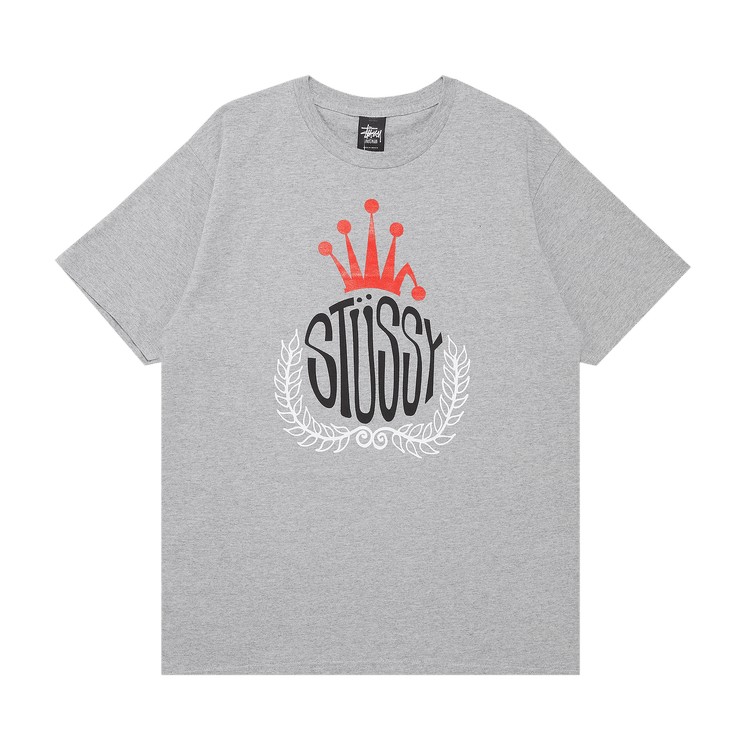 Buy Stussy Crown Wreath Tee 'Grey Heather' - 1903020 GREY | GOAT