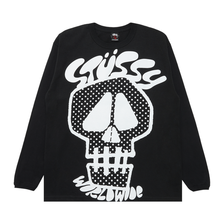 Buy Stussy Gear World Wide Skull Long-Sleeve 'Black' - 0535