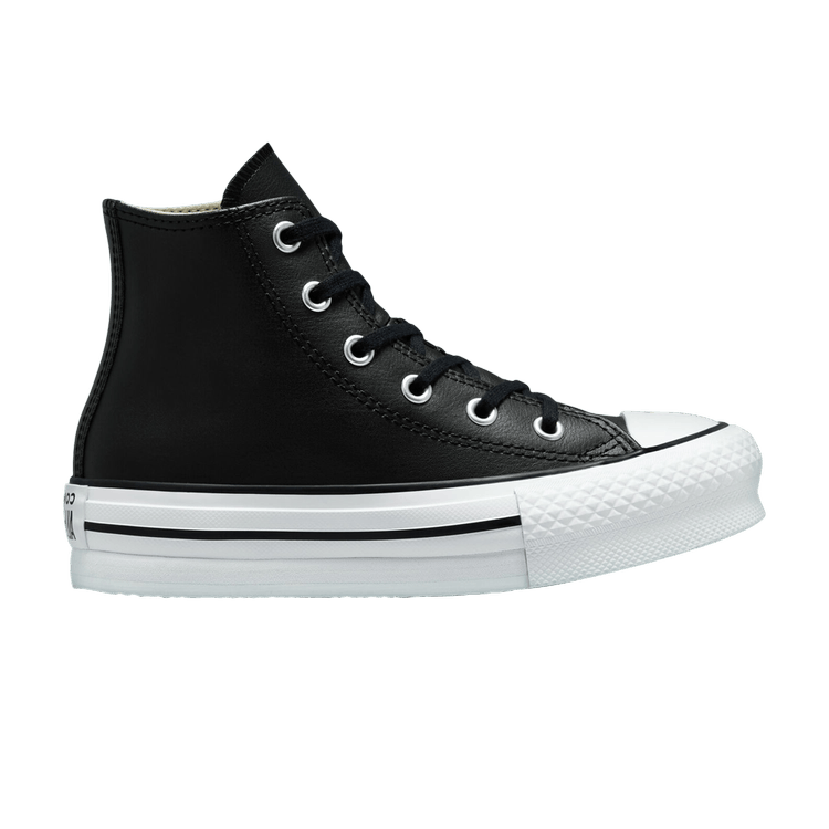 Chuck Taylor All Star Lift Platform Leather High GS 'Black Natural Ivory'