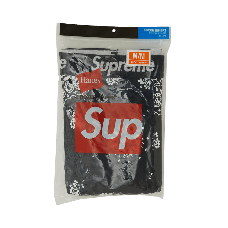 Buy Supreme x Hanes Bandana Boxer Briefs (2 Pack) 'Black