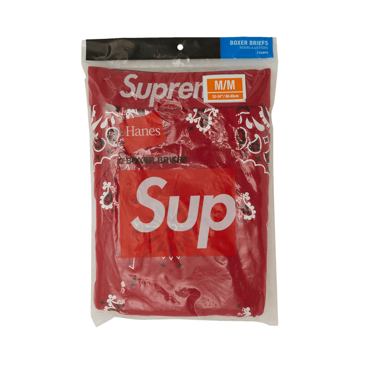 Supreme Hanes Bandana Boxer Briefs (2 Pack) Red - FW22 - US