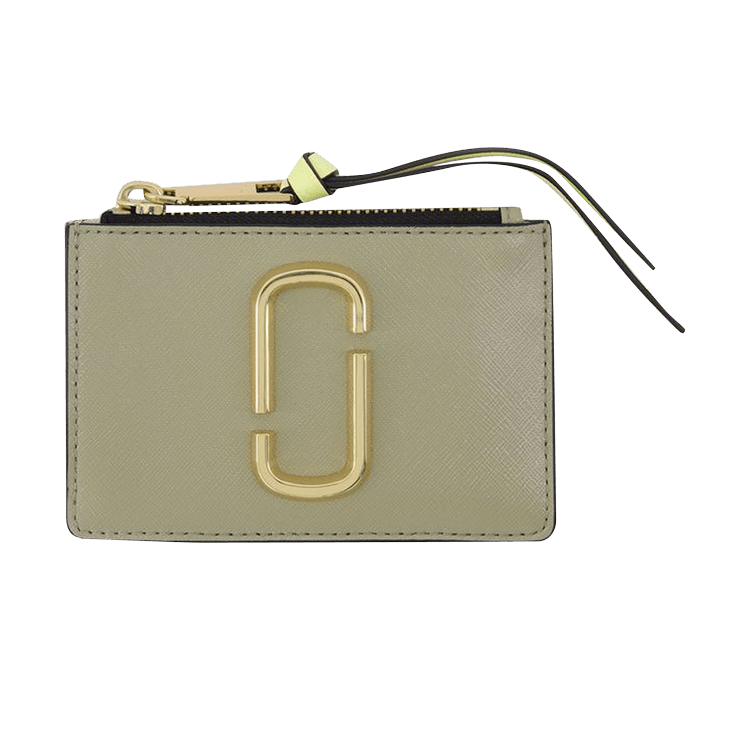 Marc by Marc Jacobs Totally Turnlock Zipper Wallet Bronze Silver Pebbled  Leather