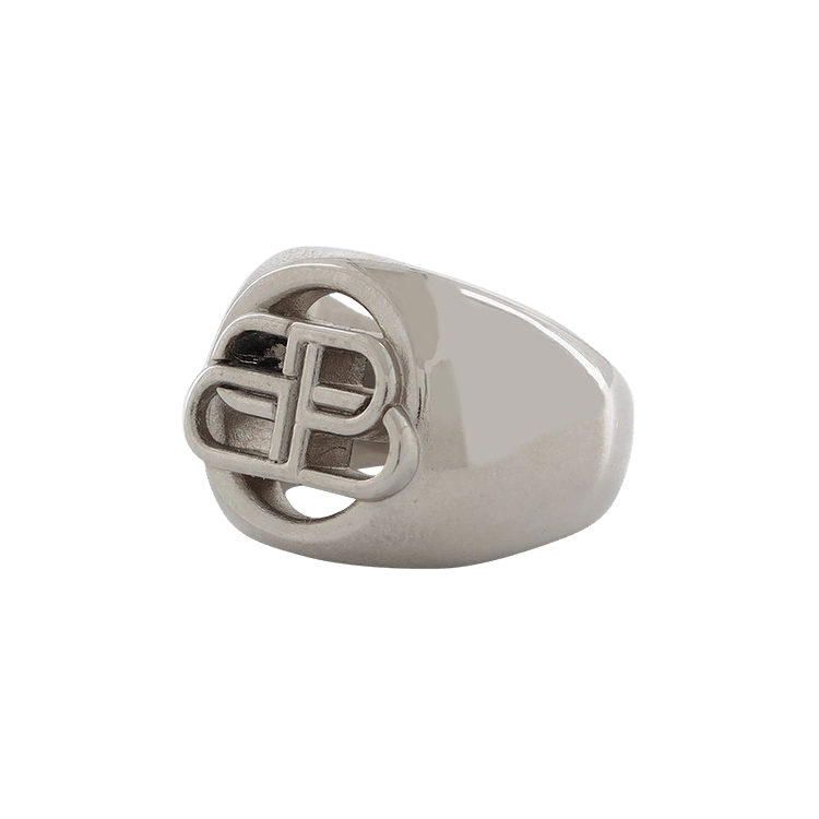 BALENCIAGA バレンシアガ Silver BB Signet Ring Balenciaga Silver BB Logo Ring Balenciaga