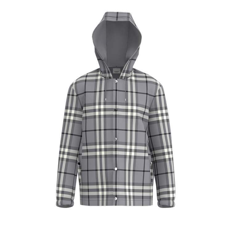 BURBERRY グレー ショートジャケット Burberry Brit Womens Wool Peacoat Gray Heathered Buttons Pockets