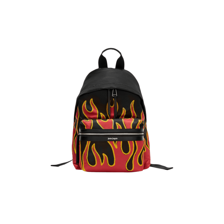 Buy Palm Angels Backpack Printed Flames Red White PMNB015F22LEA0072501 GOAT