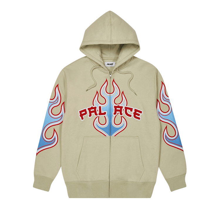 Buy Palace Flame Zip Hood Bone White P23CS104 GOAT