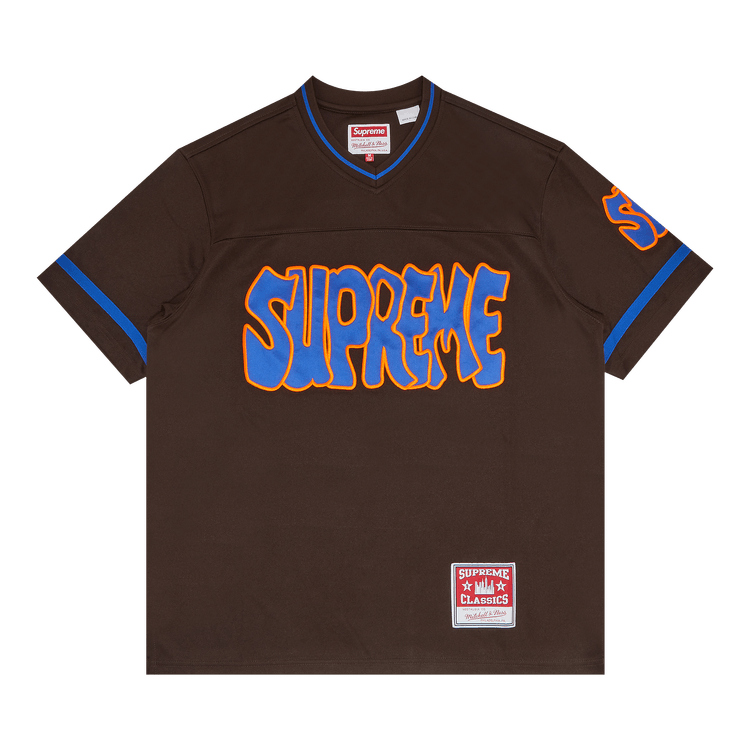 Buy Supreme x Mitchell & Ness Football Jersey 'Brown' - FW22KN16