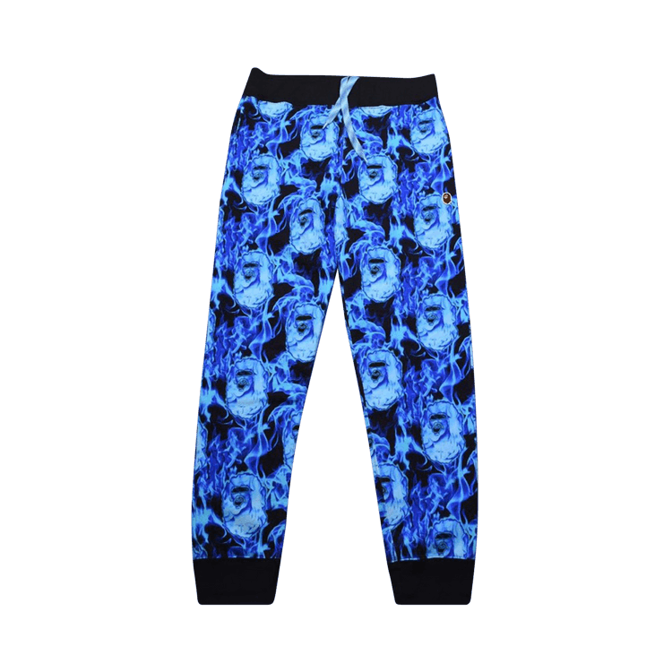 Buy BAPE Flame Slim Sweatpants 'Blue' - 1G30 152 013 BLUE | GOAT