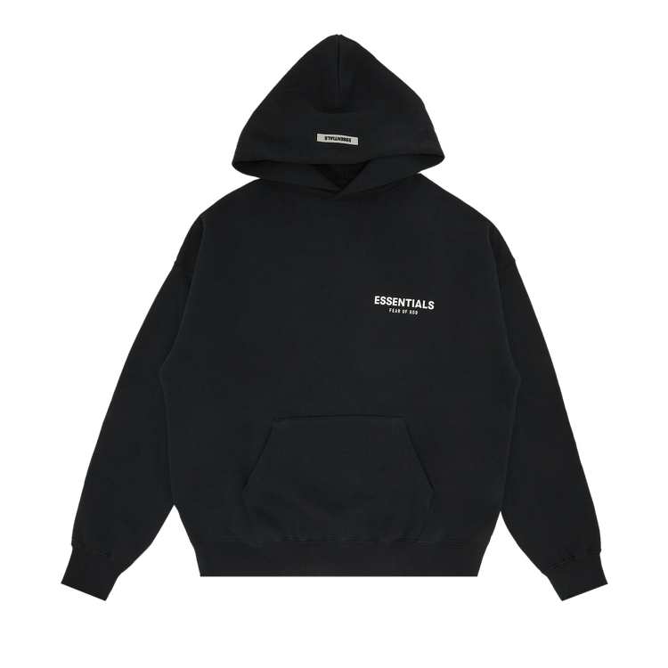 Fear of god essentials black hoodie shop