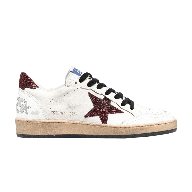 Buy Golden Goose Wmns Ball Star 'White Bordeaux' - GWF00117 F003222