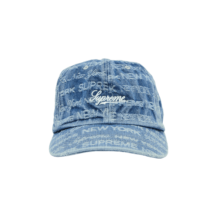 Buy Supreme Multi Type Jacquard Denim 6-Panel 'Blue' - FW22H61