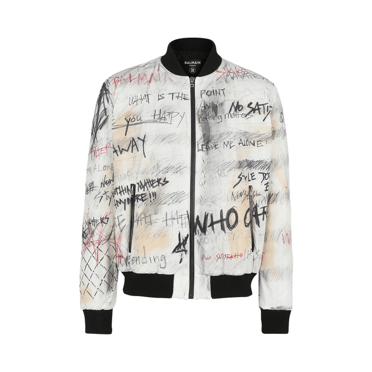 White nylon bomber jacket on sale