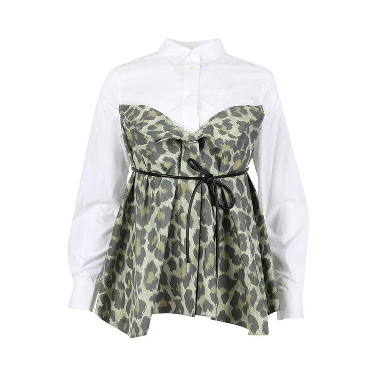 Buy Sacai Leopard Print Shirt 'Khaki' - 22 06349 501 | GOAT