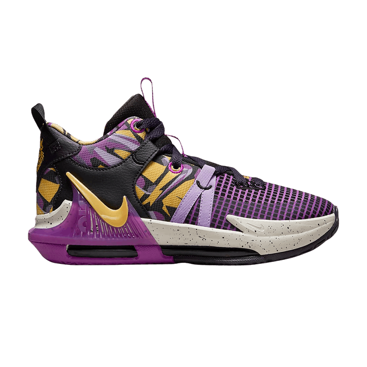 Nike LeBron Witness 5 Fierce Purple Metallic Gold LA Lakers Size 9.5  CQ9380-003