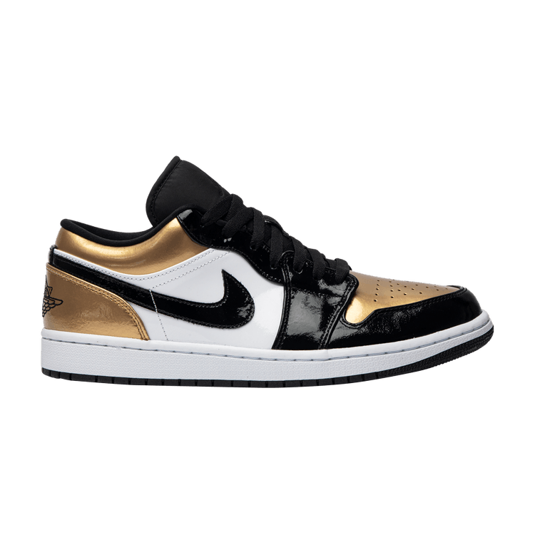 Black and gold jordans low top sales