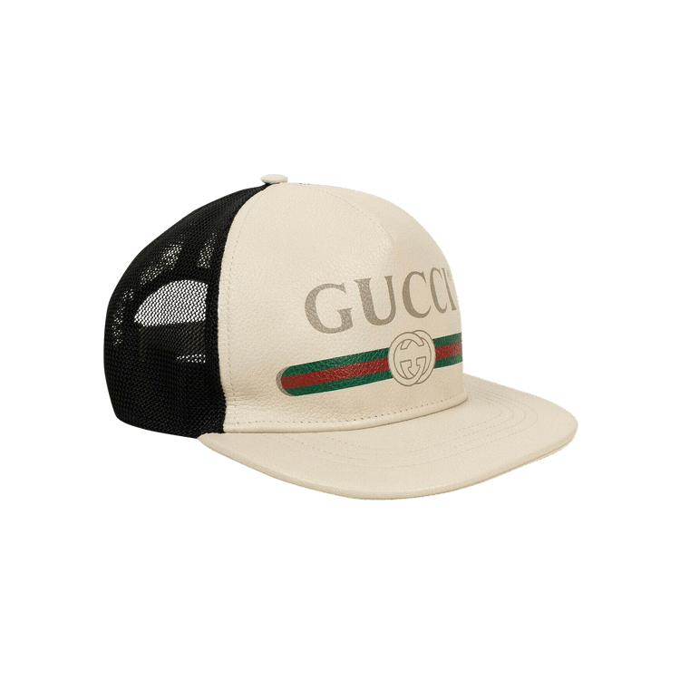 GUCCI バケットハット ロゴ シェリーライン ホワイト M 788561 Buy Gucci Print Leather Baseball Hat 'White' - 426887 4HD93 9060