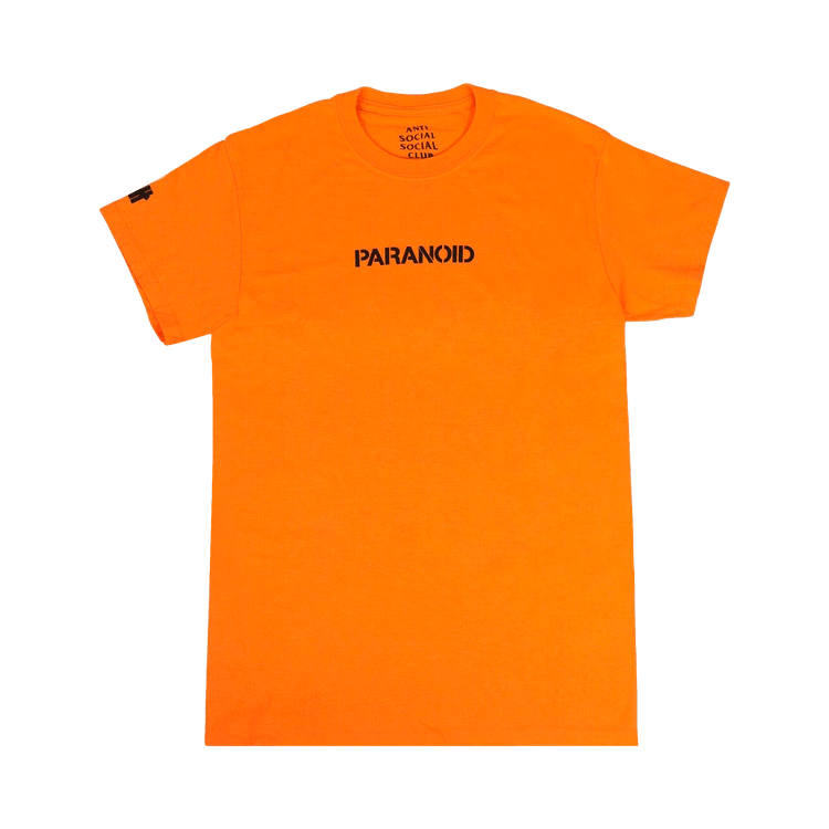 Size l Anti Social Social Club x Undefeated Paranoid Logo T Shirt Orange