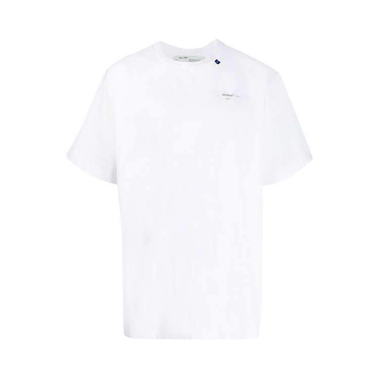 Off White Unfinished Short Sleeve Over Tee White Silver Culture Circle