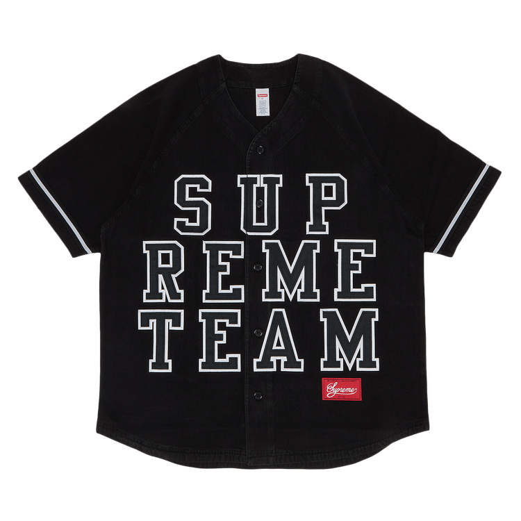 Buy Supreme Denim Baseball Jersey 'Black' - FW22KN11 BLACK ...
