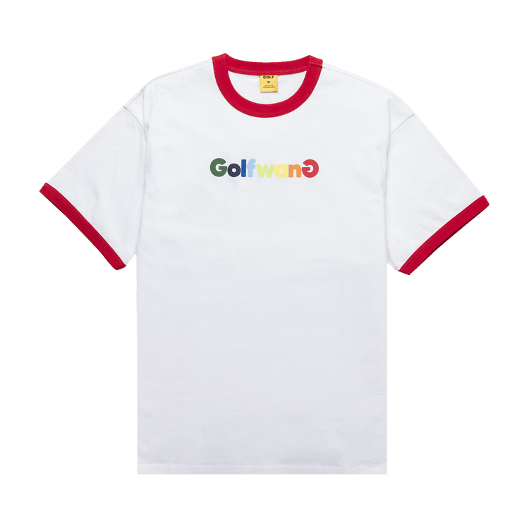 GOLF WANG Happy Logo Ringer Tee 'White/Red' GOAT