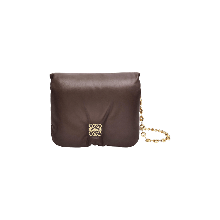 LOEWE セール★ GOYA PUFFER BAG★DARK CHOCOLATE LOEWE Lambskin Goya Puffer Bag Dark Chocolate 1443204