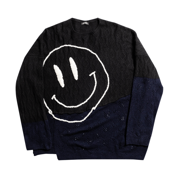 Buy Raf Simons Oversized Smiley Collage Sweater 'Black' - 201 837